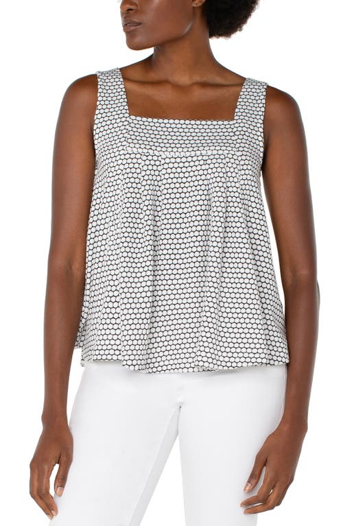 Liverpool Los Angeles Square Neck Sleeveless Jacquard Top In Black/white Geo