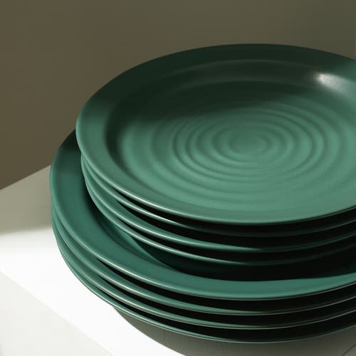 Stone Lain Orbit Stoneware 16-piece Dinnerware Set With Cereal Bowls And Mugs In Green