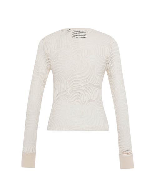Theo The Label Women's White Artemis Fern Lace Long-sleeve Top - Ivory In Ivory
