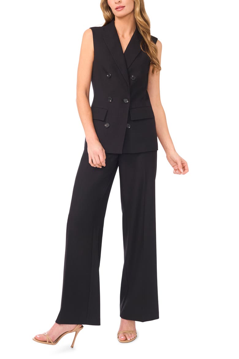 Cadence Double Breasted Vest, Alternate, color, RICH BLACK