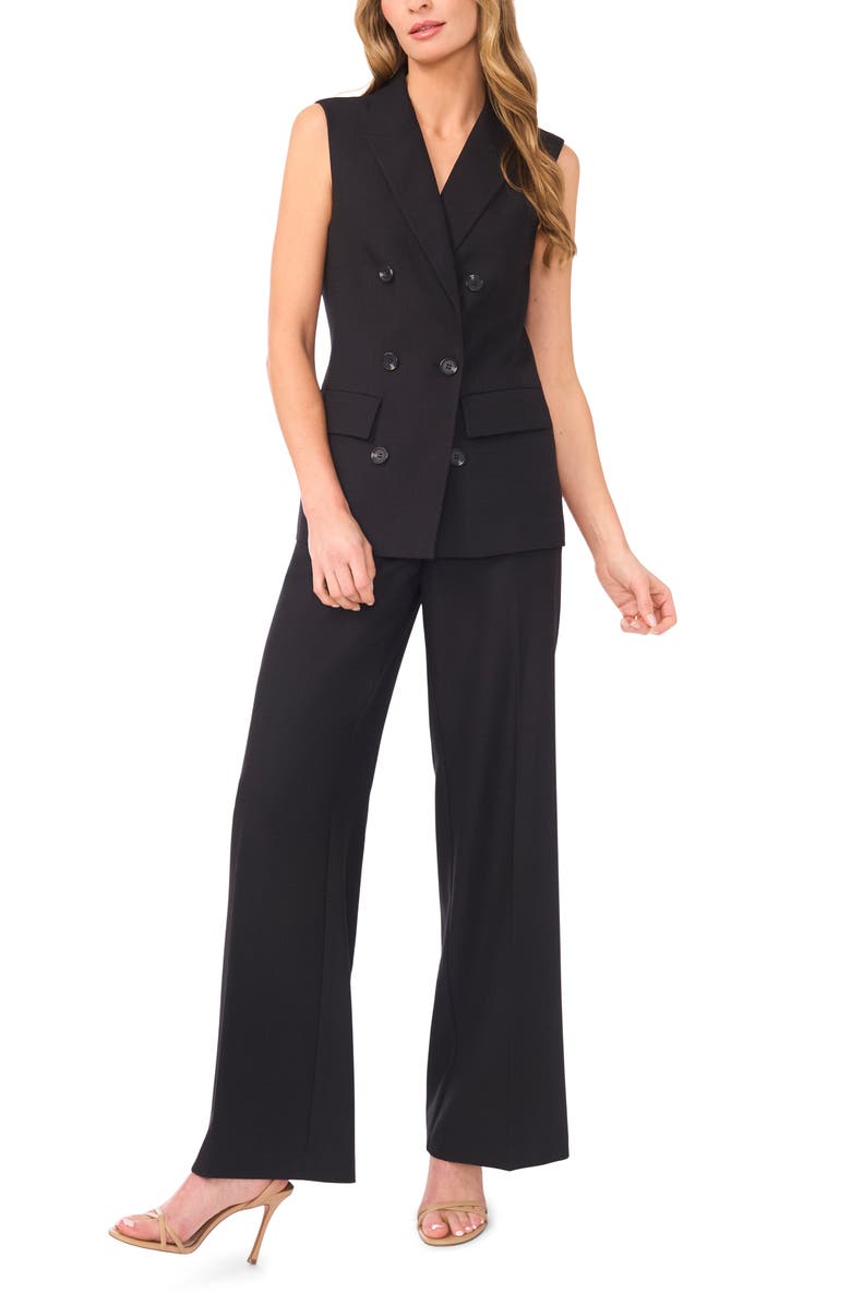 Ted Baker Cadence Double Breasted Vest, Alternate, color, Rich Black