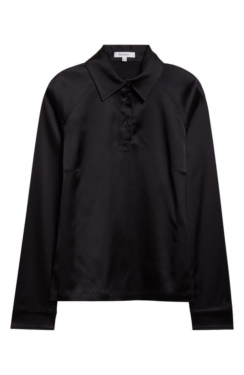 JW Anderson Long Sleeve Polo Top, Alternate, color, 999 Black