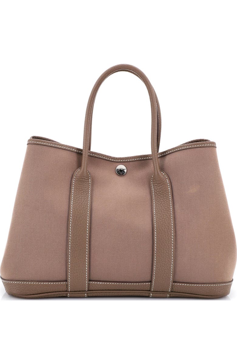 Pre-Owned Hermes Garden Party Tote Toile and Leather 30, Main, color, Etoupe