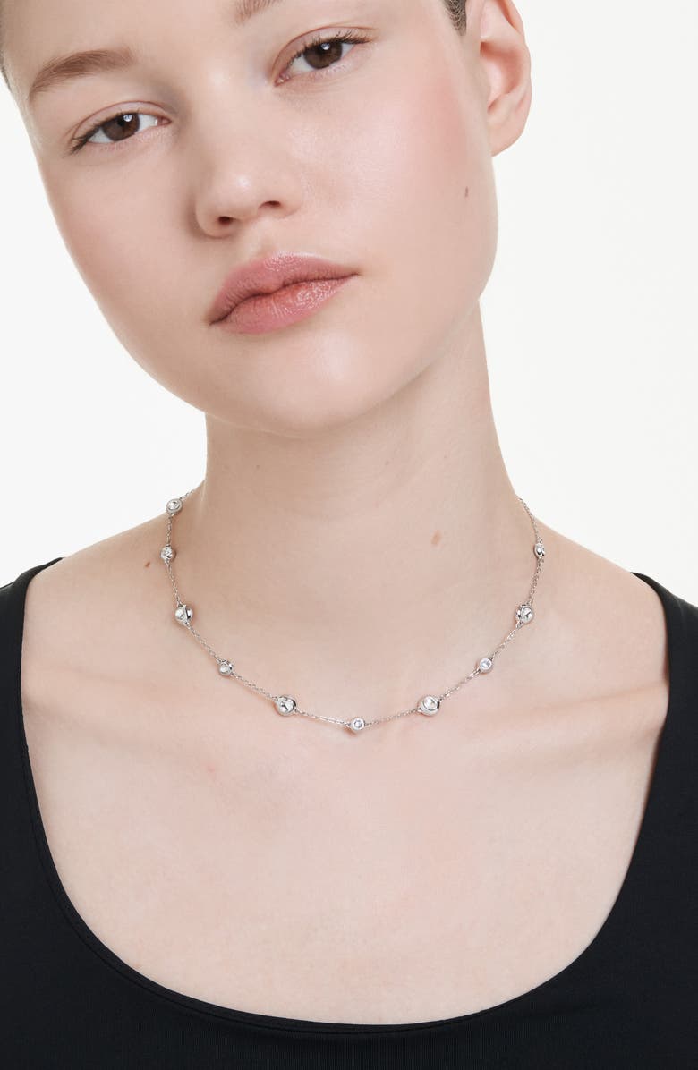 Swarovski Una Double Sided Necklace, Alternate, color, White/ Silver