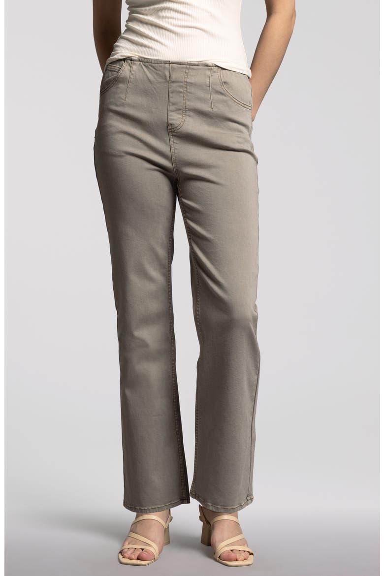 Manon Twill Pull-On Pants, Main, color, BRINDLE