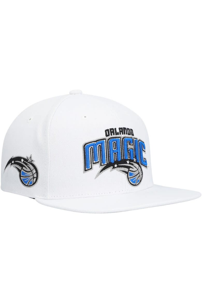 Men's Mitchell & Ness White Orlando Magic Side Core 2.0 Snapback Hat, Main, color, White