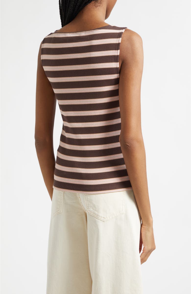 Veronica Beard Uma Stripe Vest, Alternate, color, Brown Stripe