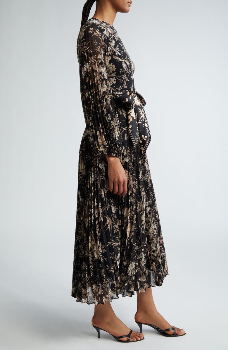 Zimmermann Sunray Long Sleeve Pleated Midi Dress, Alternate, color,
