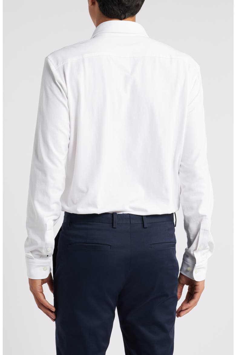 Roan Solid Stretch Cotton Button-Up Shirt, Alternate, color, WHT
