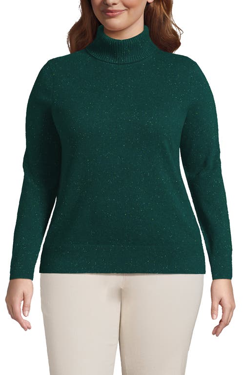 Lands' End Cashmere Turtleneck Sweater In Green