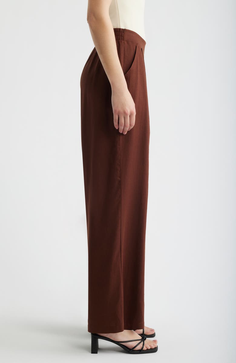 Hue Coastal Palazzo Pants, Alternate, color, Shaved Chocolate
