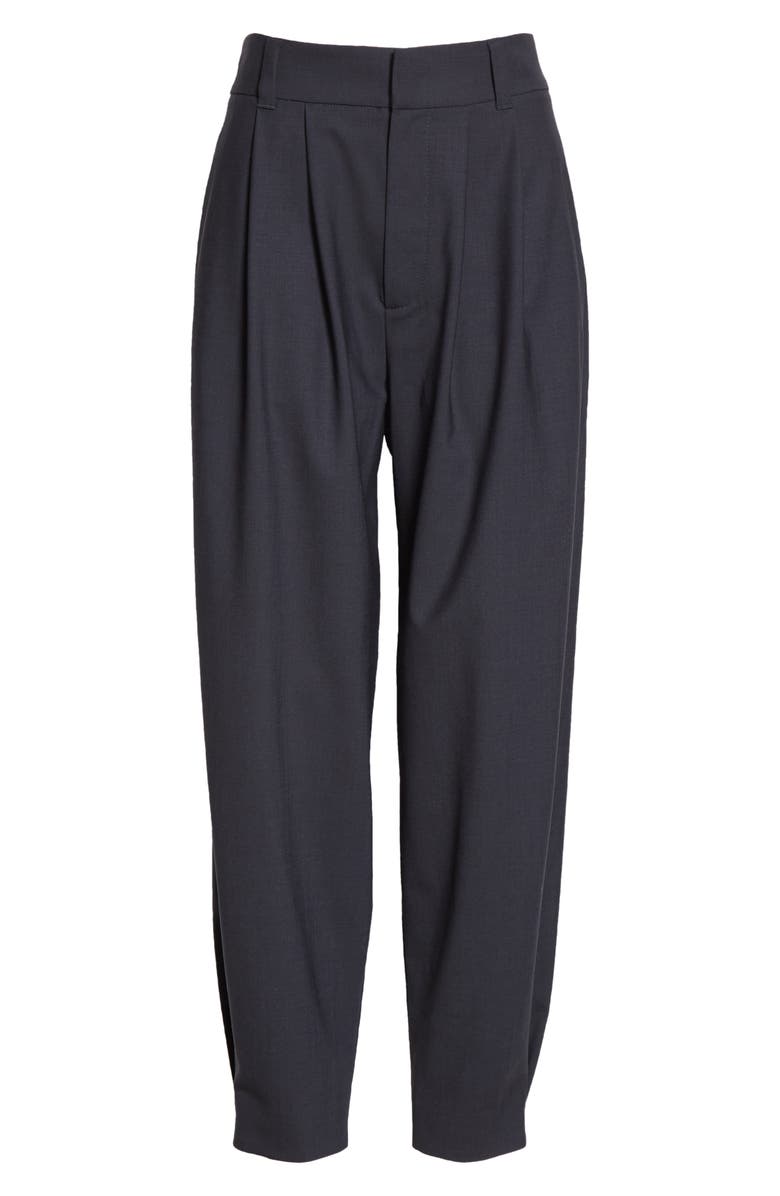 Brunello Cucinelli Pleated Taper Wool Blend Ankle Pants, Alternate, color, 