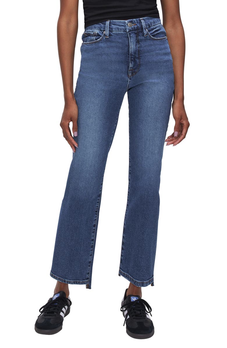 Good American Good Boy High Waist Crop Straight Leg Jeans, Main, color, 