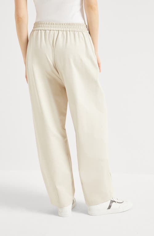 Brunello Cucinelli Cropped-hose Mit Perlen In Buff