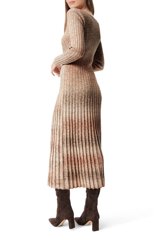 SAM EDELMAN SAM EDELMAN DARYA OMBRÉ RIB LONG SLEEVE COTTON BLEND MIDI SWEATER DRESS 