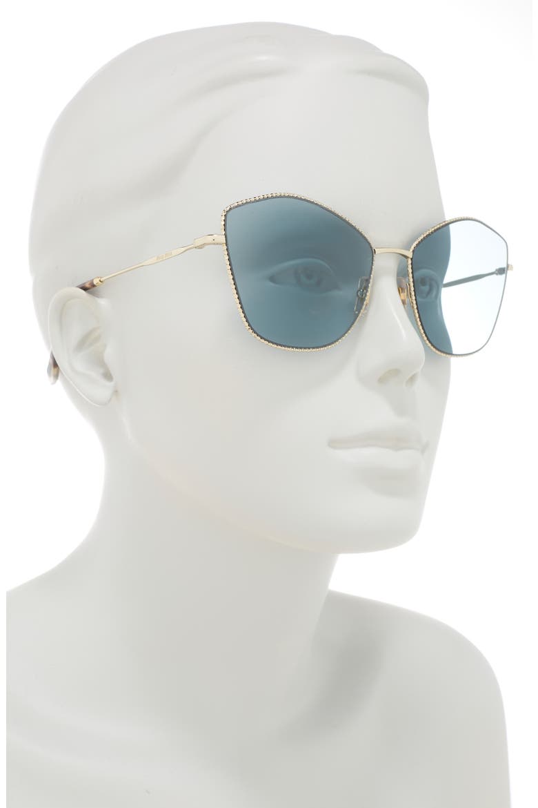 60mm Cat Eye Sunglasses, Alternate, color, PALE GOLD