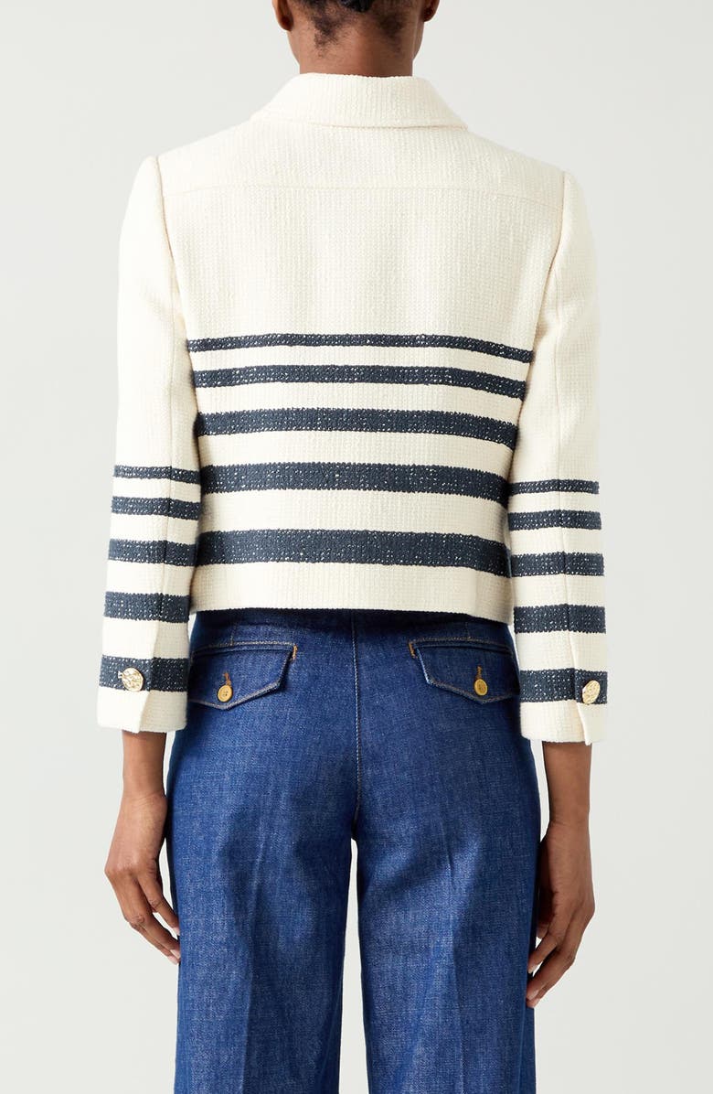 LK Bennett Bellmer Stripe Tweed Jacket, Alternate, color,