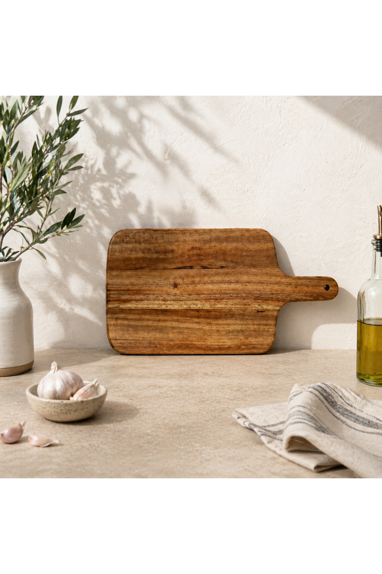 Acacia Wood Chopping Board with Handle Wooden Cutting Board, Alternate, color, Natural Wood