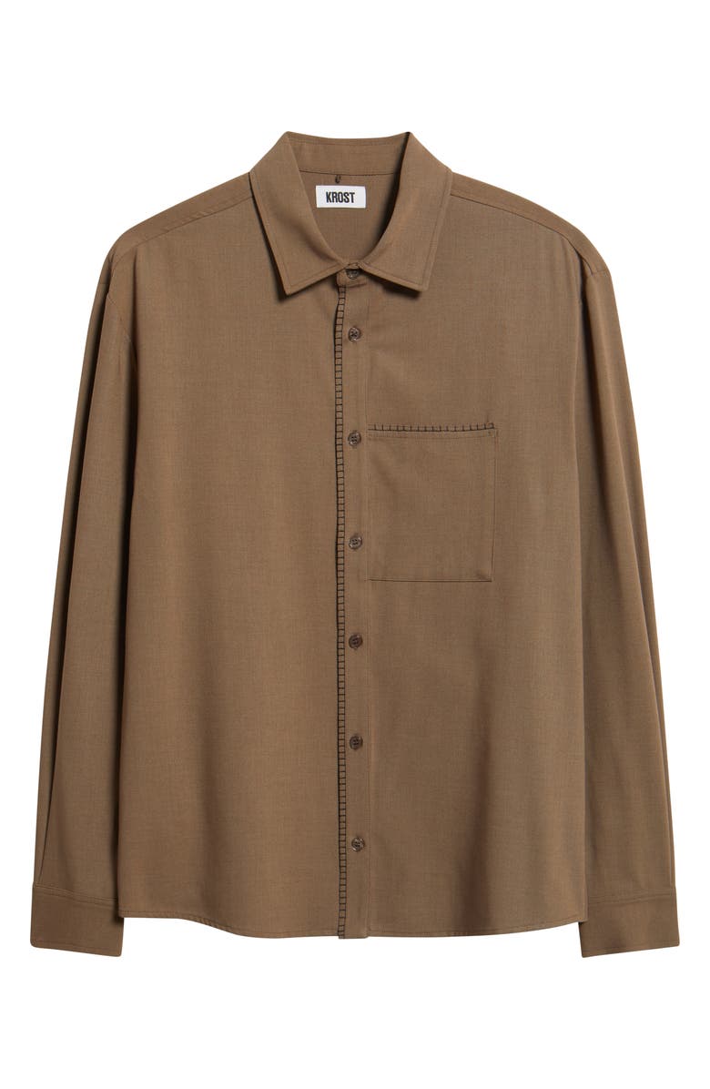 KROST Blanket Stitch Button-Up Shirt, Alternate, color, Demitasse