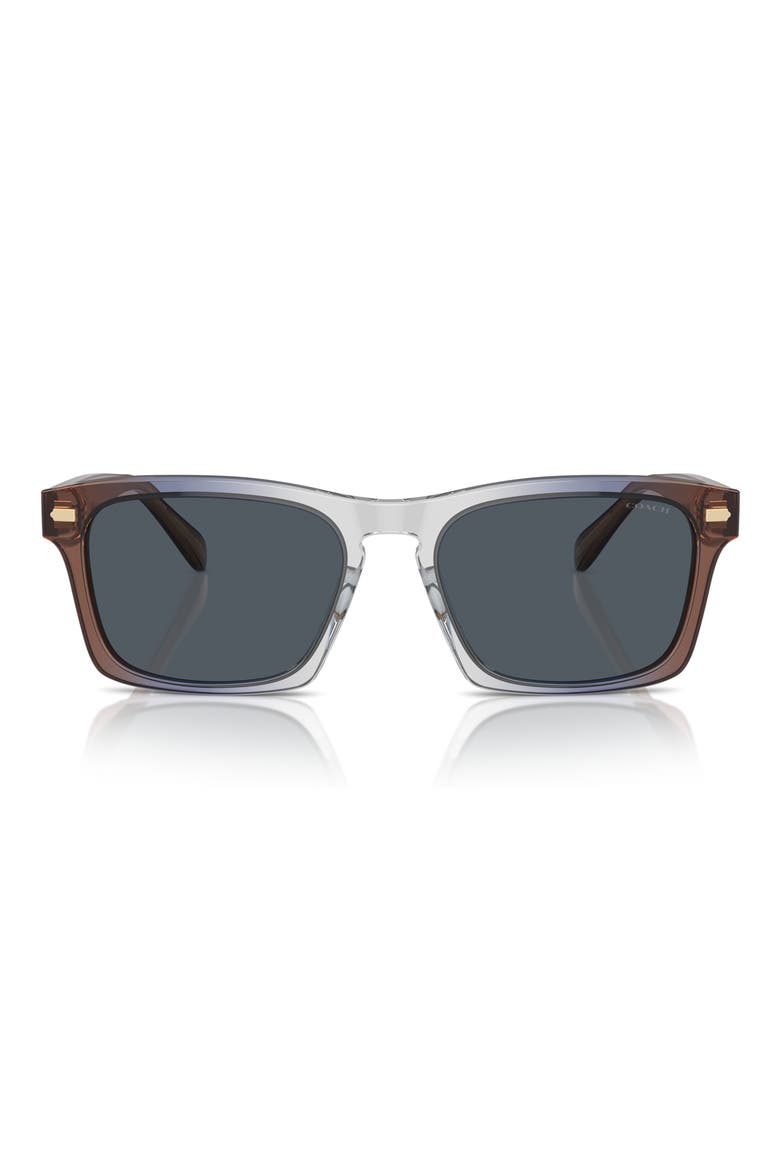57mm Square Sunglasses, Main, color, PECAN BLUE GREY / BLUE GREY