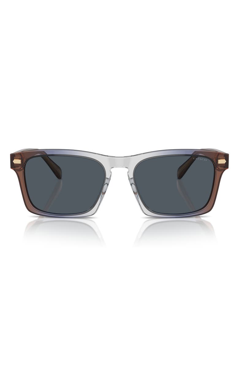 COACH 57mm Square Sunglasses, Main, color, Pecan Blue Grey / Blue Grey