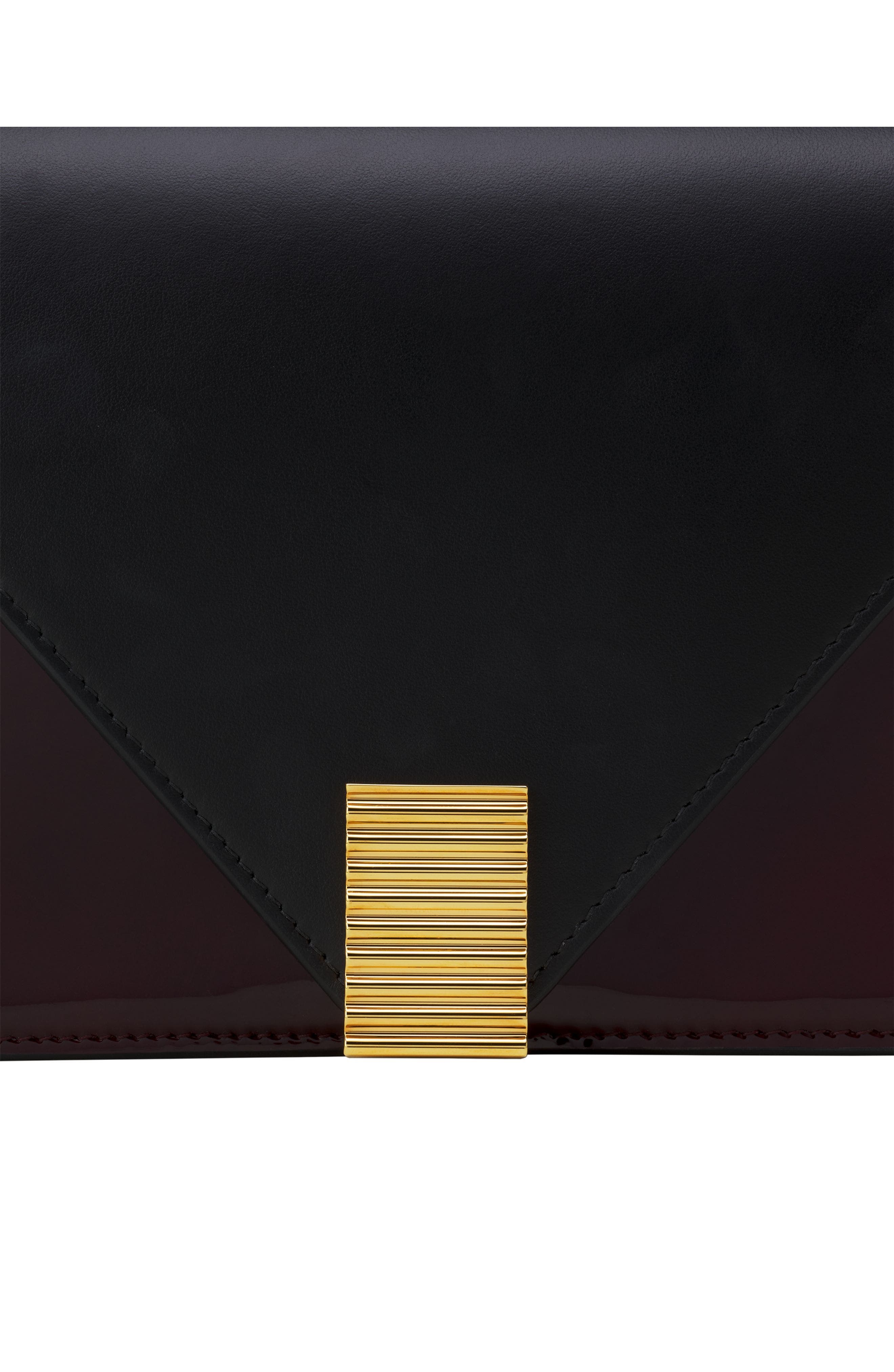 Lanvin Concerto Arpege Patent Leather Bag, Alternate, color, Black/Burgundy