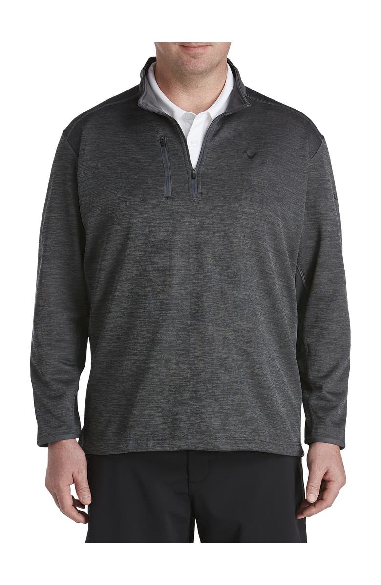 Callaway Big & Tall Weather Series 1/4-Zip Fleece Golf Pullover, Main, color, Grey Heather