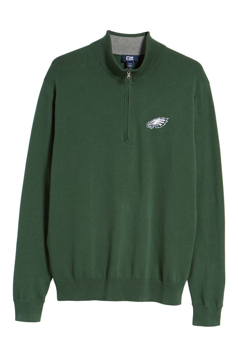 Philadelphia Eagles - Lakemont Regular Fit Quarter Zip Sweater, Alternate, color, HUNTER GREEN