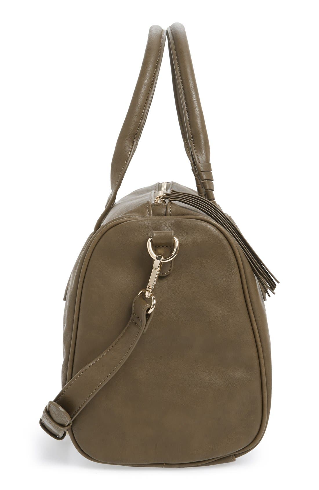 'Kelley' Faux Leather Satchel, Alternate, color, OLIVE