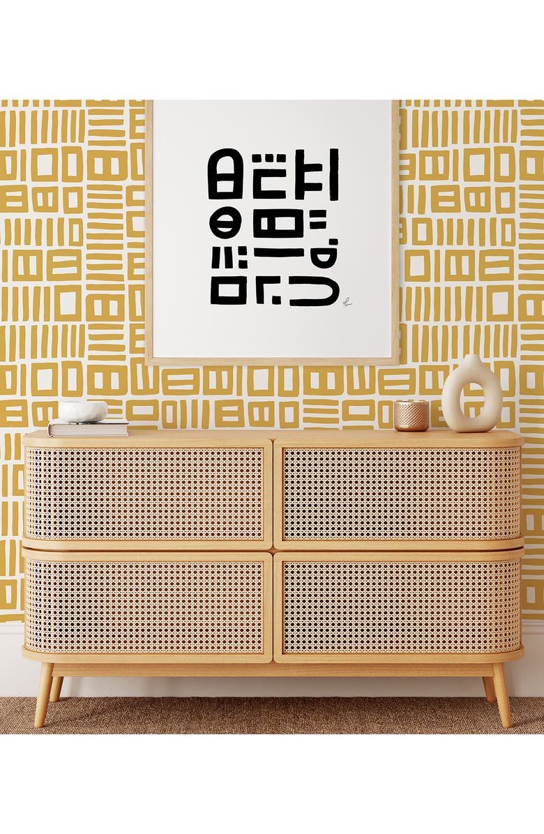 Wallpops Yellow Traverse Peel and Stick Wallpaper, Alternate, color, Yellow