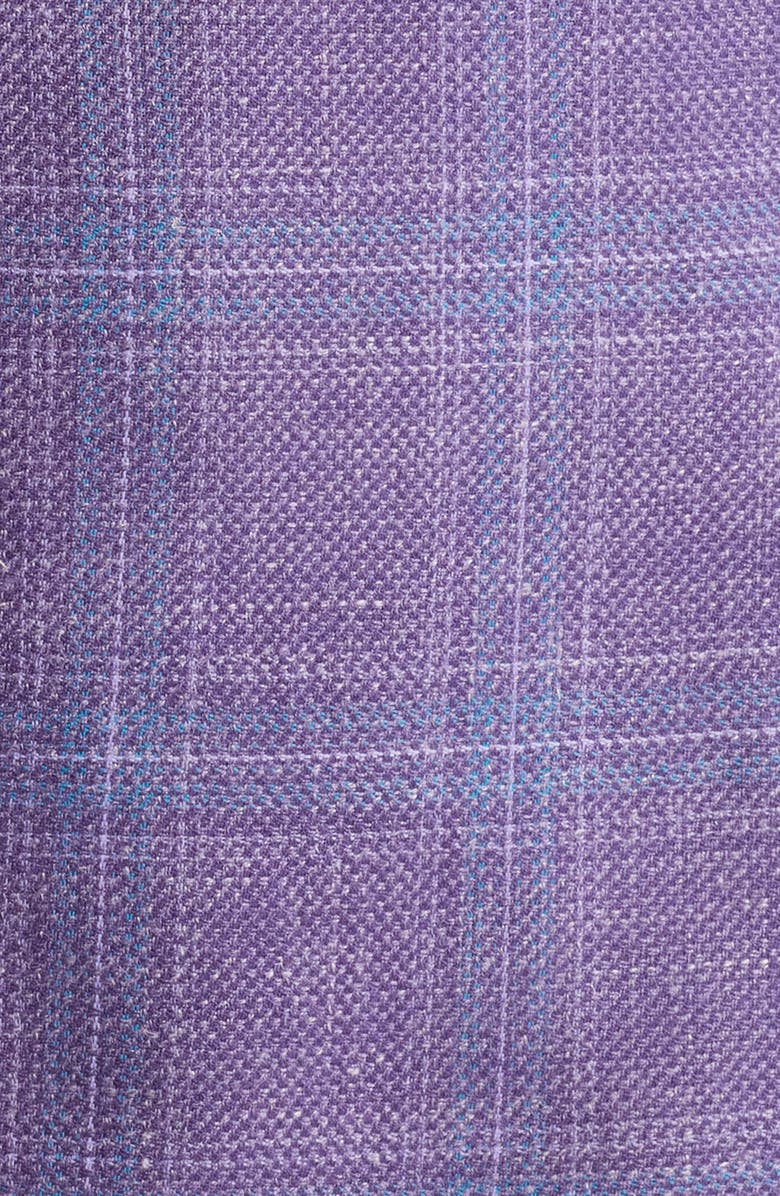Emporio Armani Purple Plaid Wool & Silk Blend Sport Coat, Alternate, color, Solid Light Pastel Purple