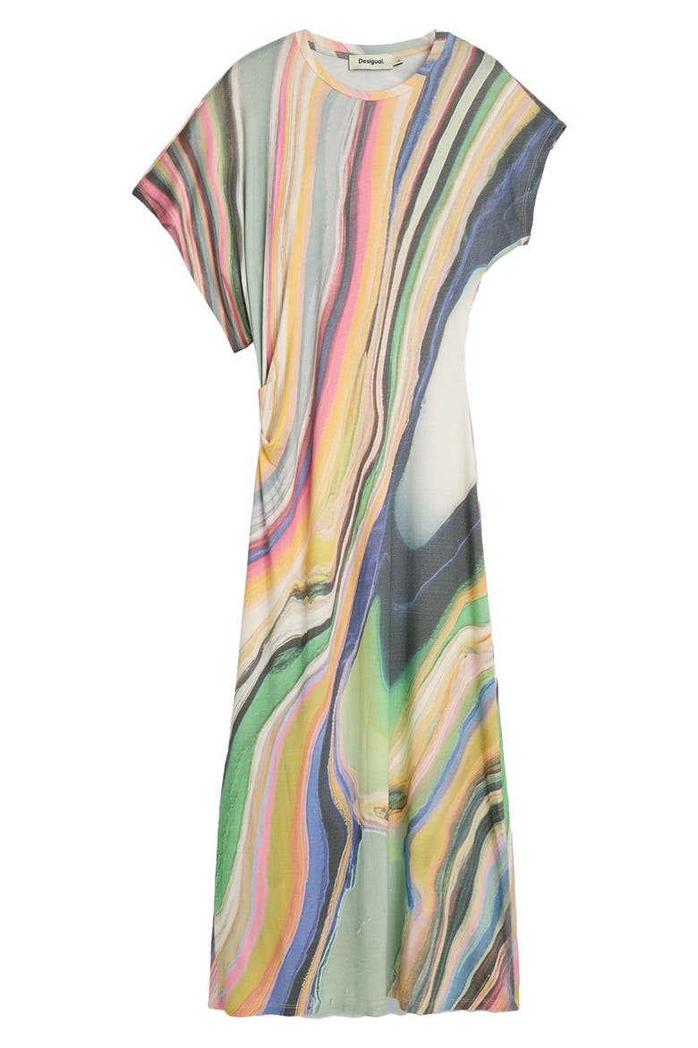 Stripe Asymmetric Maxi Dress, Alternate, color, WATER GREEN