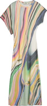 Desigual Stripe Asymmetric Maxi Dress
