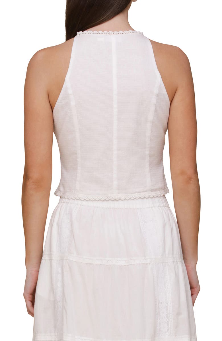 Avec Les Filles Lace Trim Cotton Top, Alternate, color, White