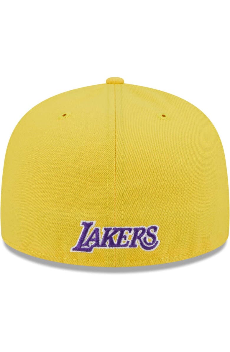New Era Men's New Era Purple/Gold Los Angeles Lakers Gameday Wordmark 59FIFTY Fitted Hat, Alternate, color, Purple