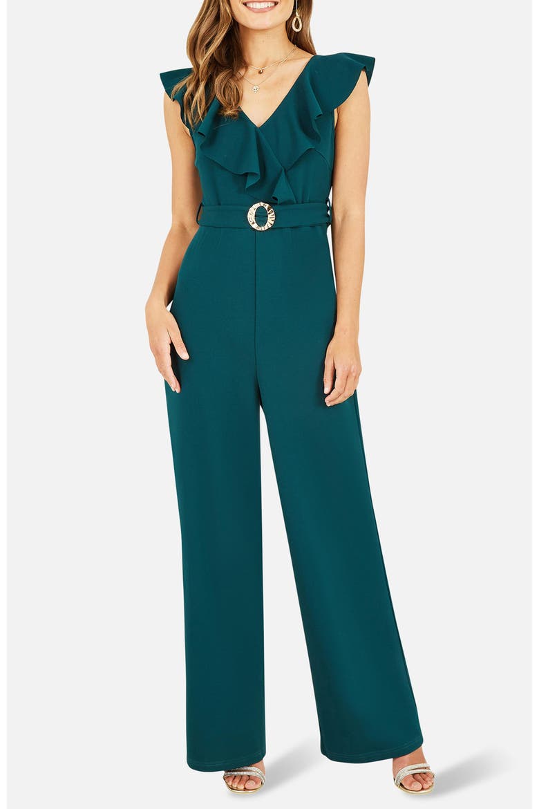 Sleeveless V-Neck Jumpsuit, Alternate, color, Green