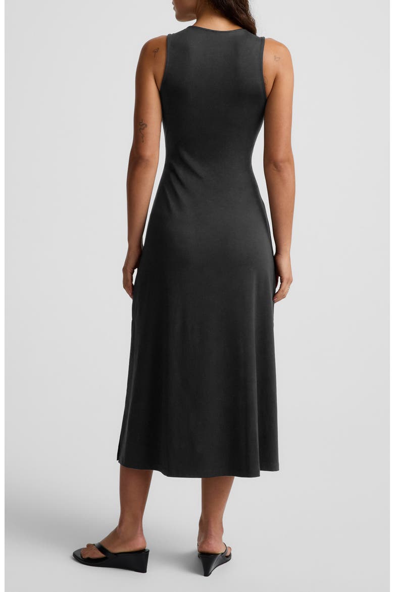 Twist Keyhole Midi Dress, Alternate, color, BLACK