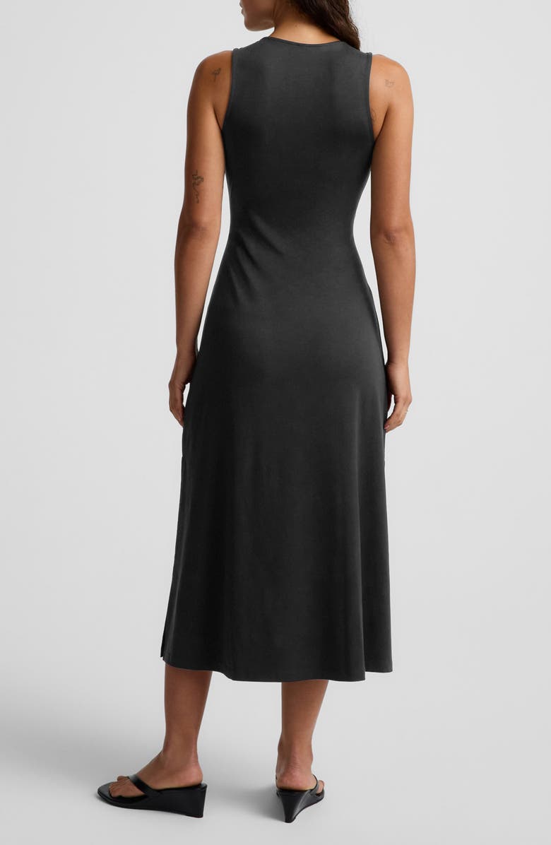 Beyond Yoga Twist Keyhole Midi Dress, Alternate, color, Black