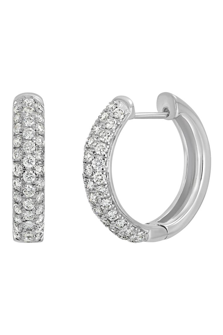 Audrey Diamond Pavé Hoop Earrings (Nordstrom Exclusive), Main, color, 18K WHITE GOLD