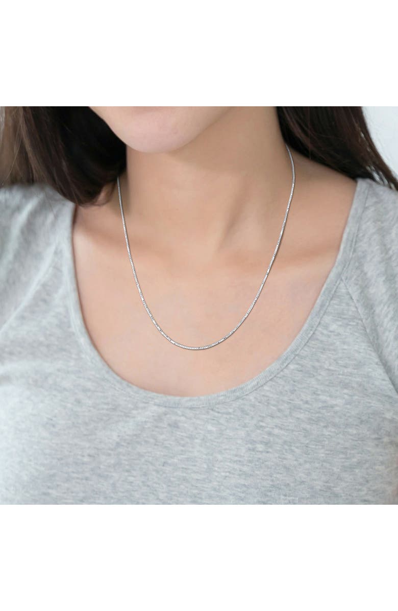 DELMAR Box Link Chain Necklace, 1.10mm, Alternate, color, Silver