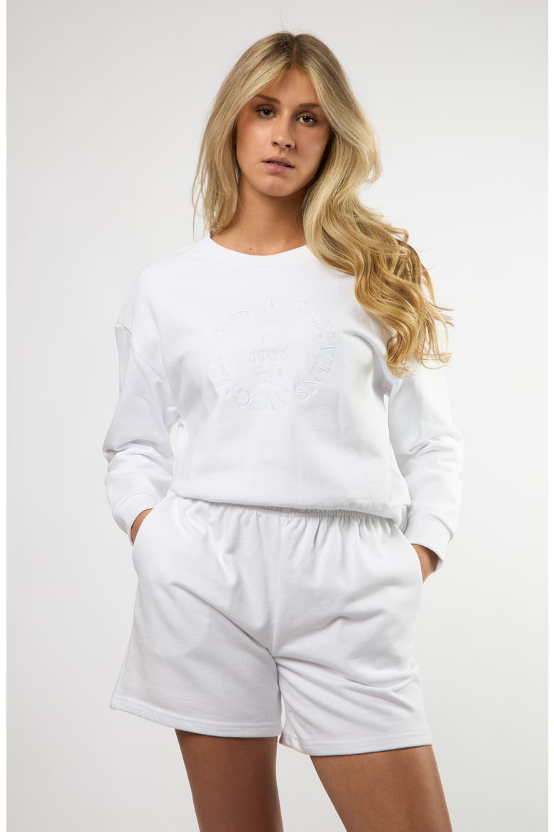 The Lakeside Set Cotton Graphic Sweatshirt, Alternate, color, WHITE