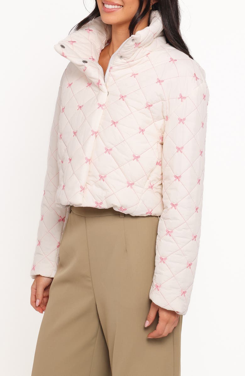 Petal & Pup Adi Diamond Quilted Jacket, Alternate, color, Pink Bow