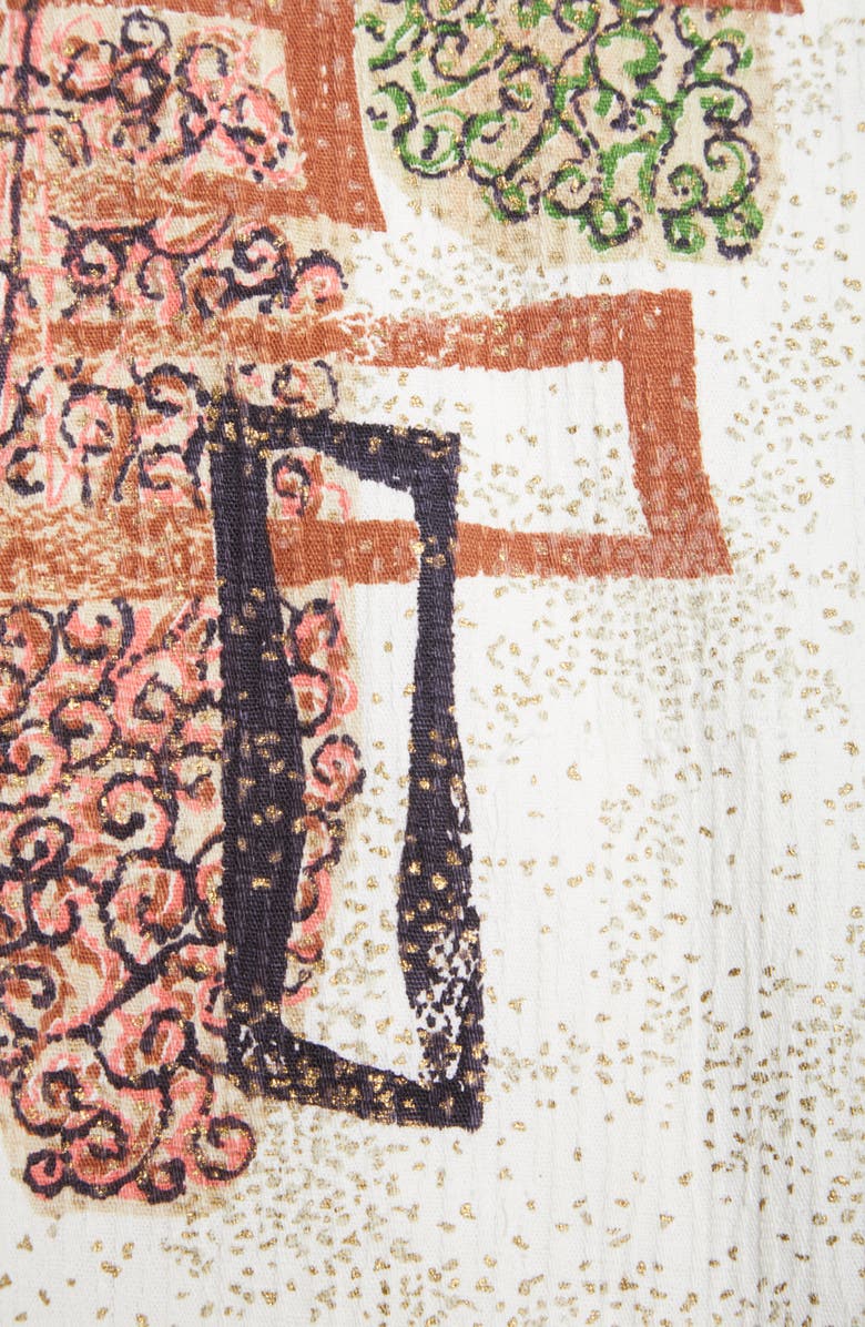 Bode x Marcus Paul Louie Mid Century Motif Button-Up Shirt, Alternate, color,