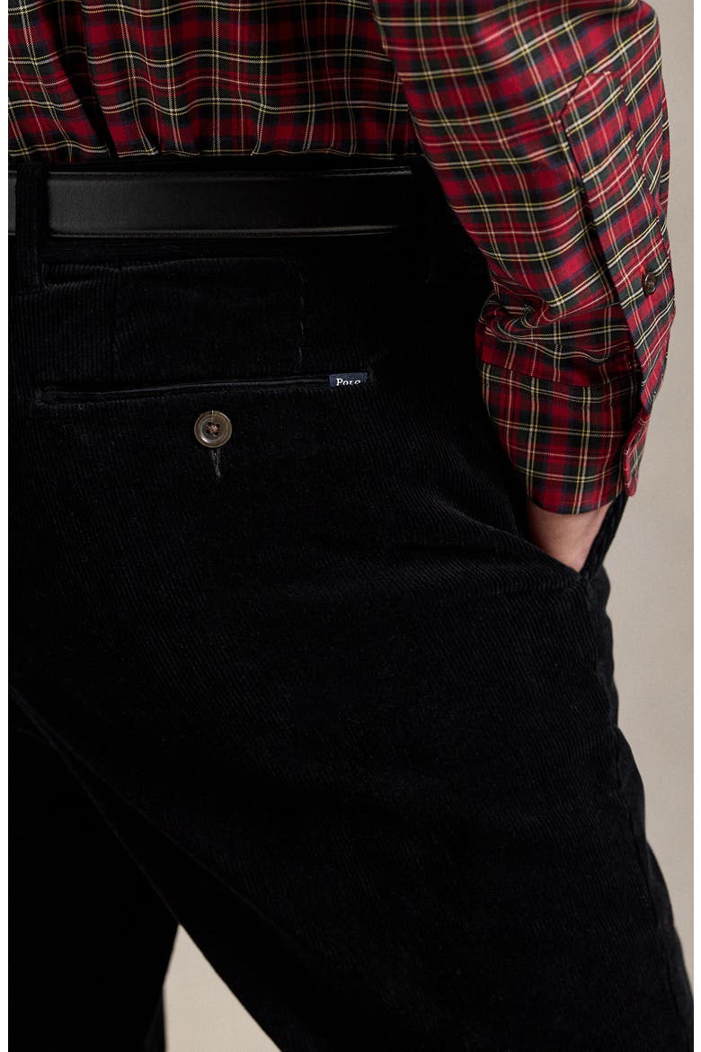 Andover Slim Fit Stretch Corduroy Pants, Alternate, color, BLACK