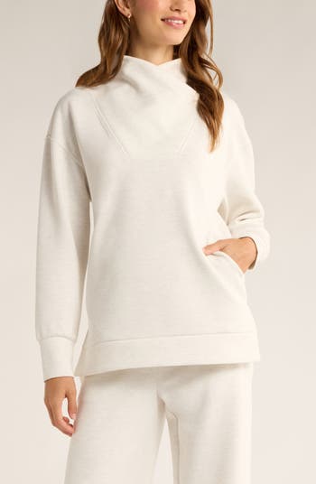 Zella Cozy Scuba Knit Mock Neck Tunic | Nordstrom