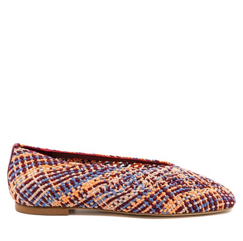 Dalia Woven Multi Fabric Ballerina Flat
