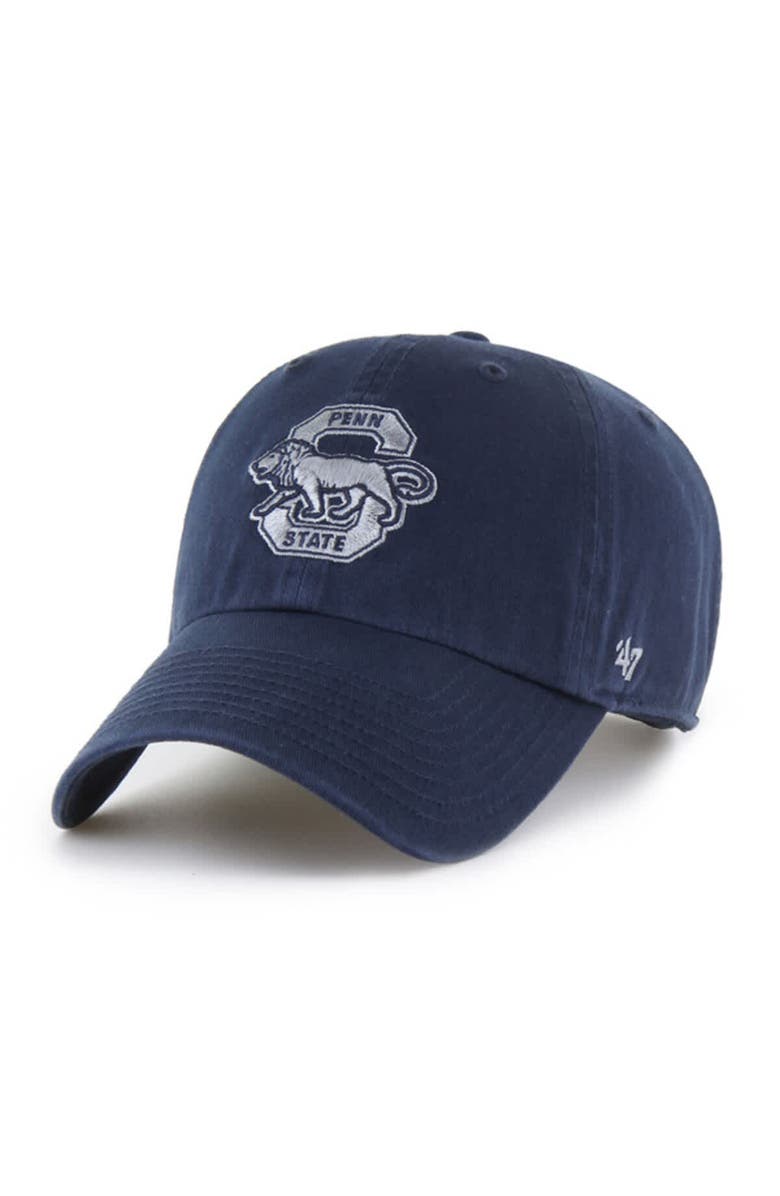 '47 Men's '47 Navy Penn State Nittany Lions Vault Clean Up Adjustable Hat, Main, color,