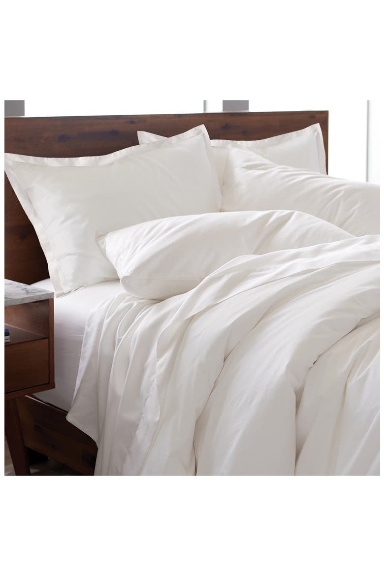 300 Thread Count CottonDuvet Cover & Sham Set, Alternate, color, WHITE
