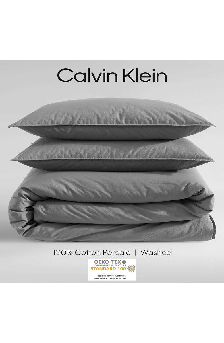 Calvin Klein Washed Percale Comforter & Sham Set, Alternate, color, Graphite