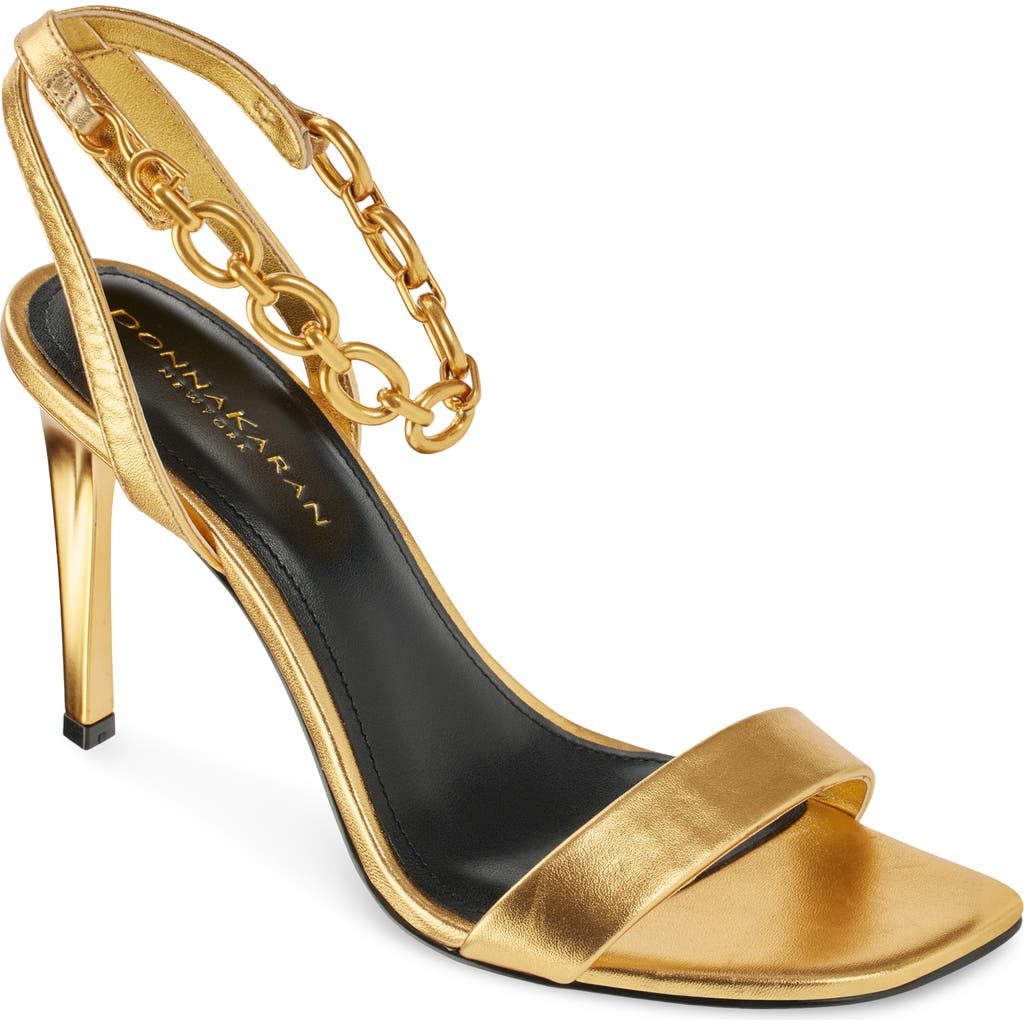 Donna Karan New York Corin Chain Ankle Strap Sandal In Gold